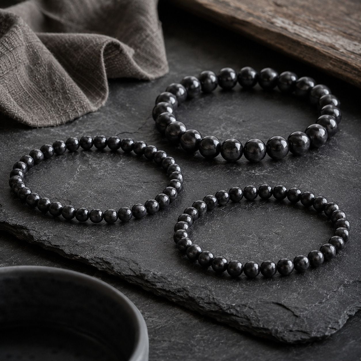 Shungite Round Bead  Bracelet - Longevity Prescription