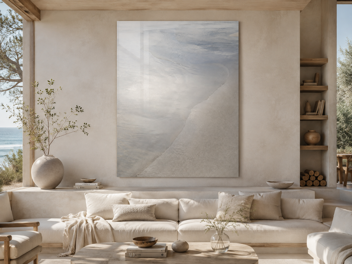 Serene Shoreline Acrylic Print — Coastal Wall Art with French Cleat