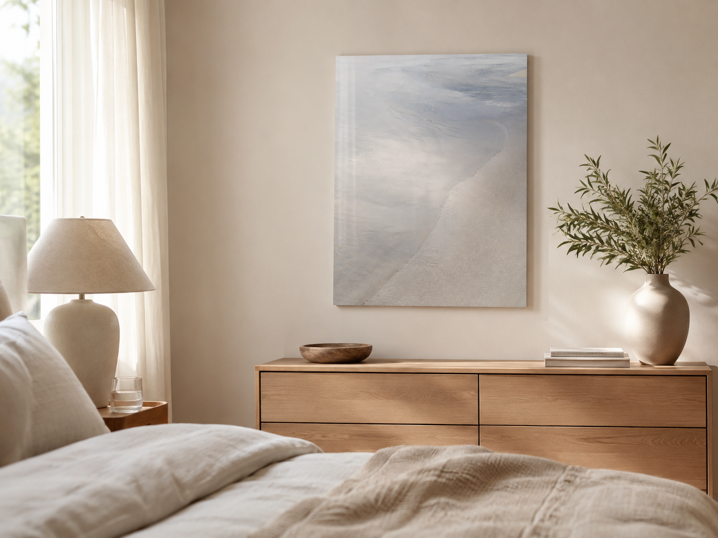 Serene Shoreline Acrylic Print — Coastal Wall Art with French Cleat