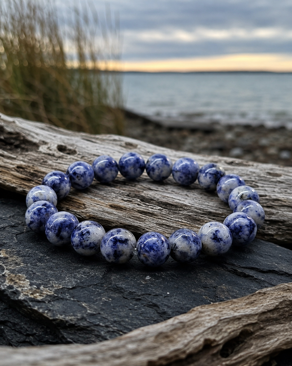 Sodalite Round Bead Bracelet - Eliminates Confusion