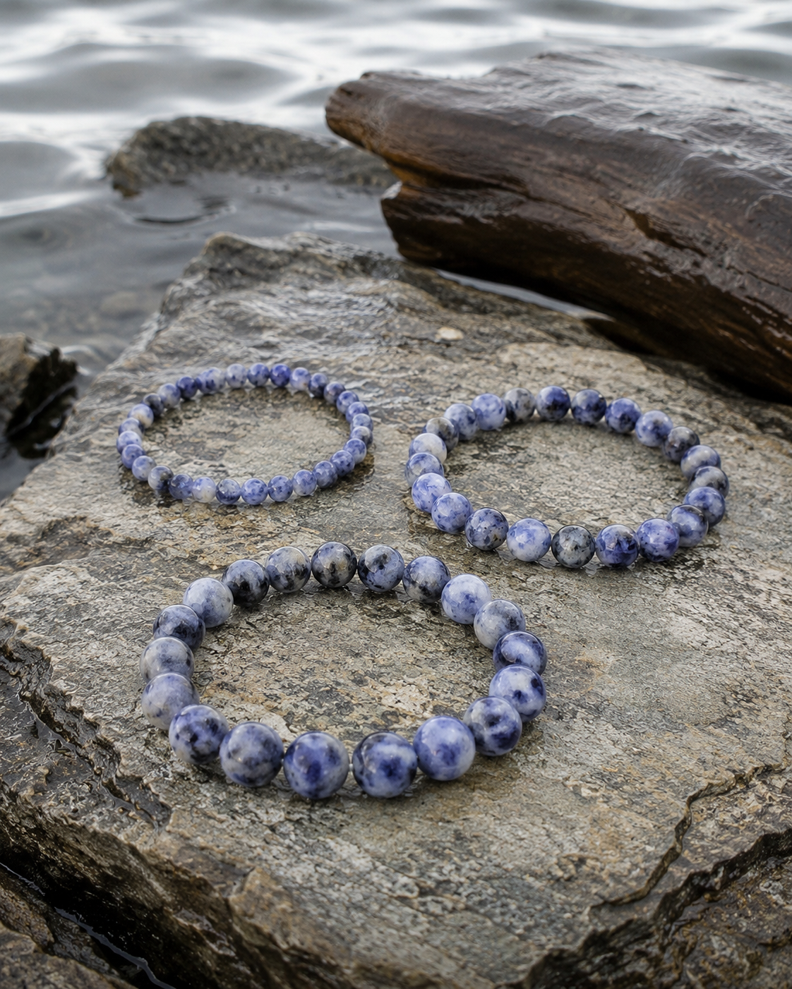 Sodalite Round Bead Bracelet - Eliminates Confusion