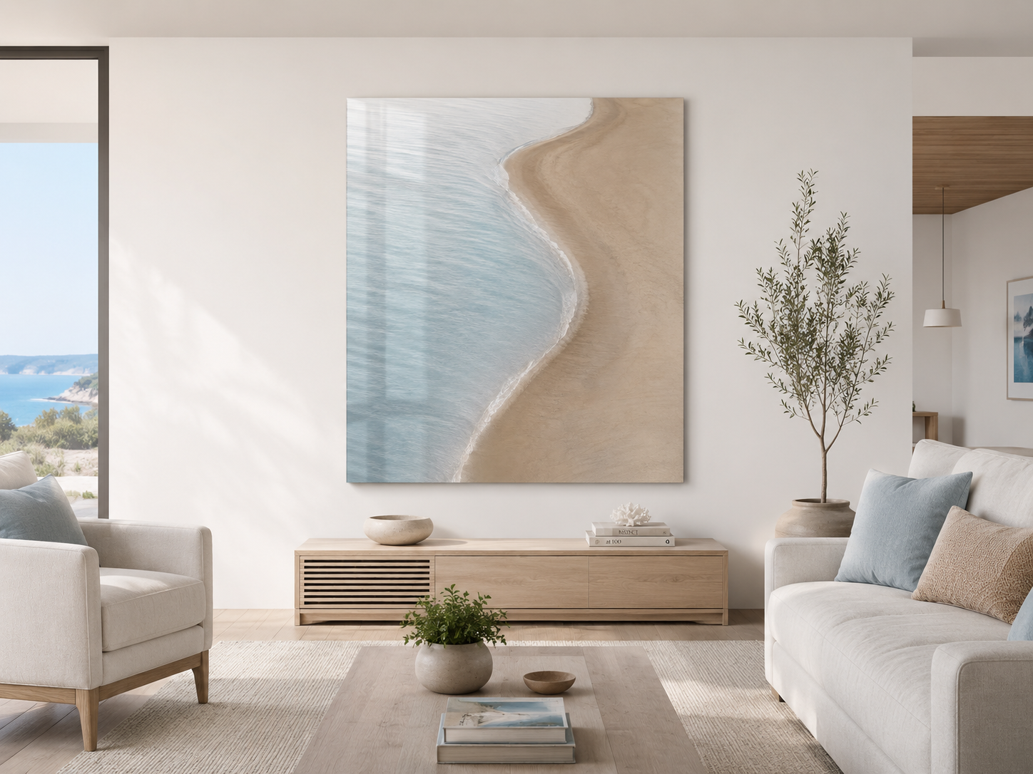 Acrylic Print - Serene Coastal Beach Wall Art (French Cleat Hanging)