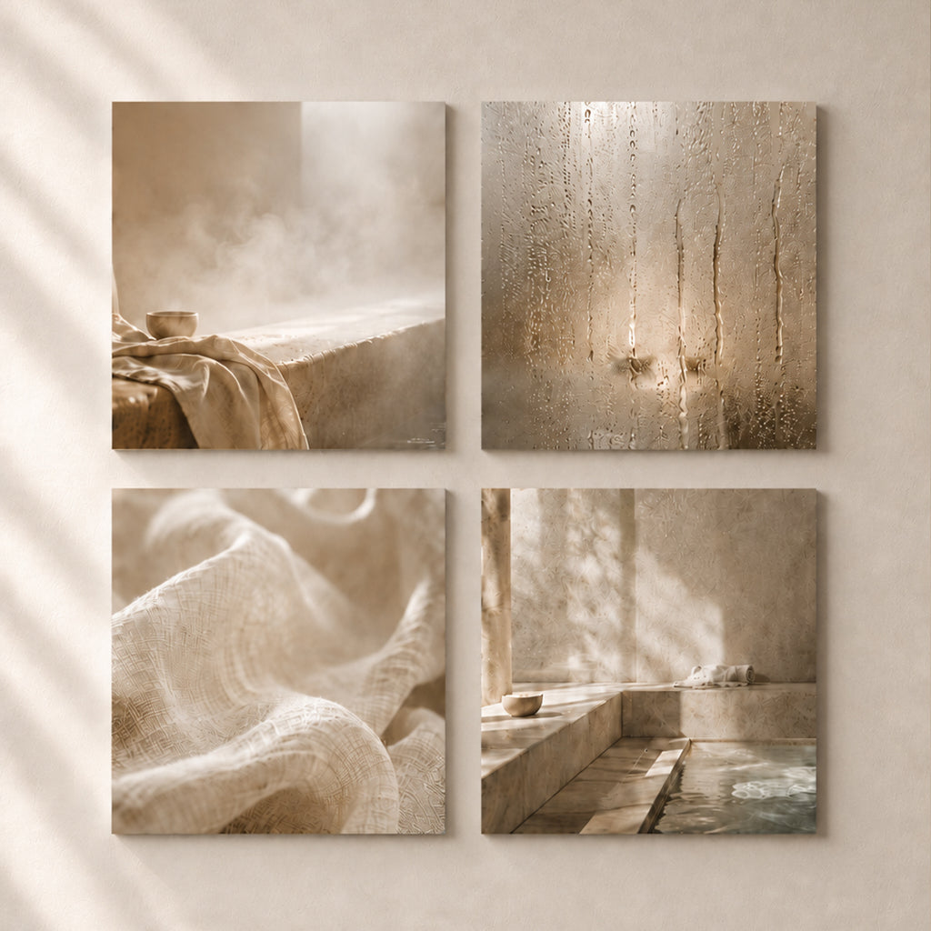 STEAM ROOM | 4-Piece Acrylic Spa Wall Art Set