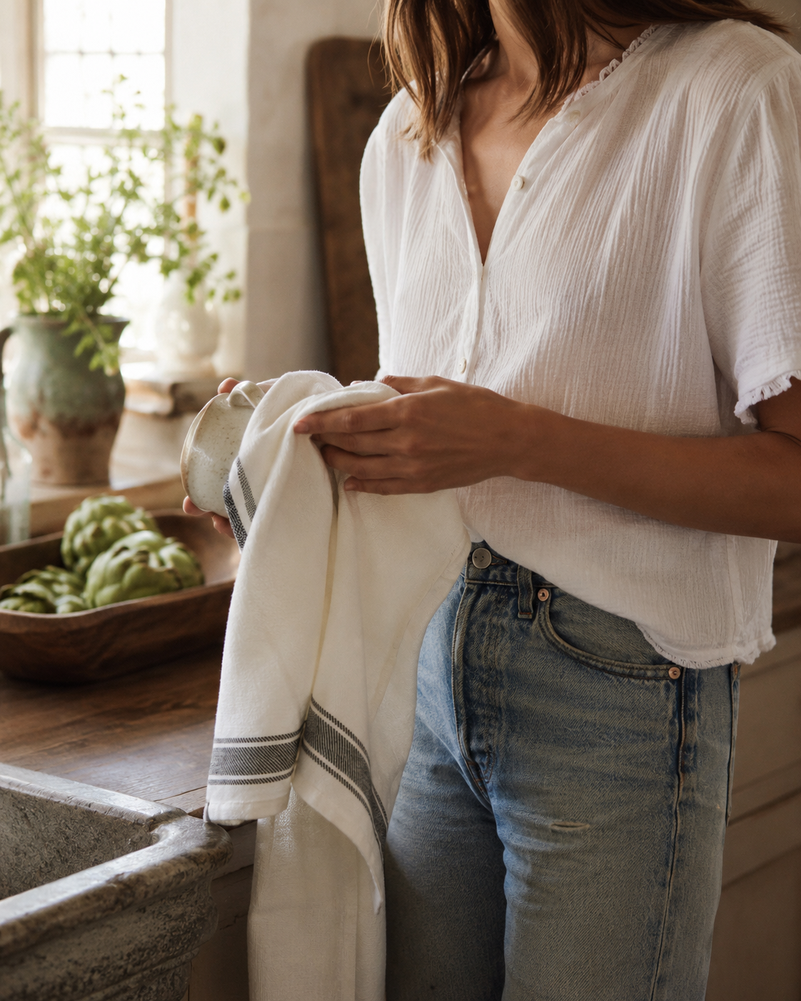 Striped Tea Towel - Three Stripes