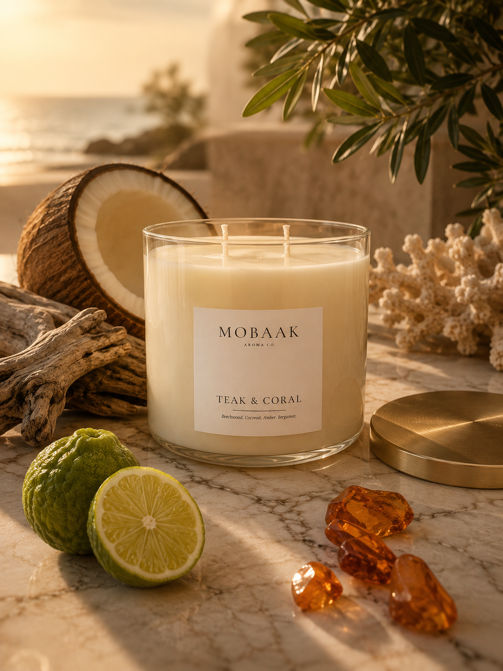 Teak & Coral Candle