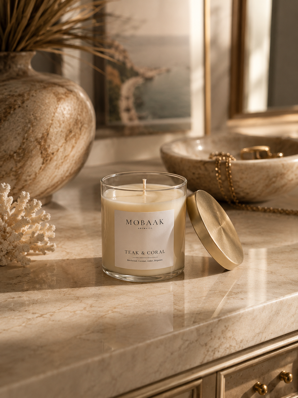 Teak & Coral Candle