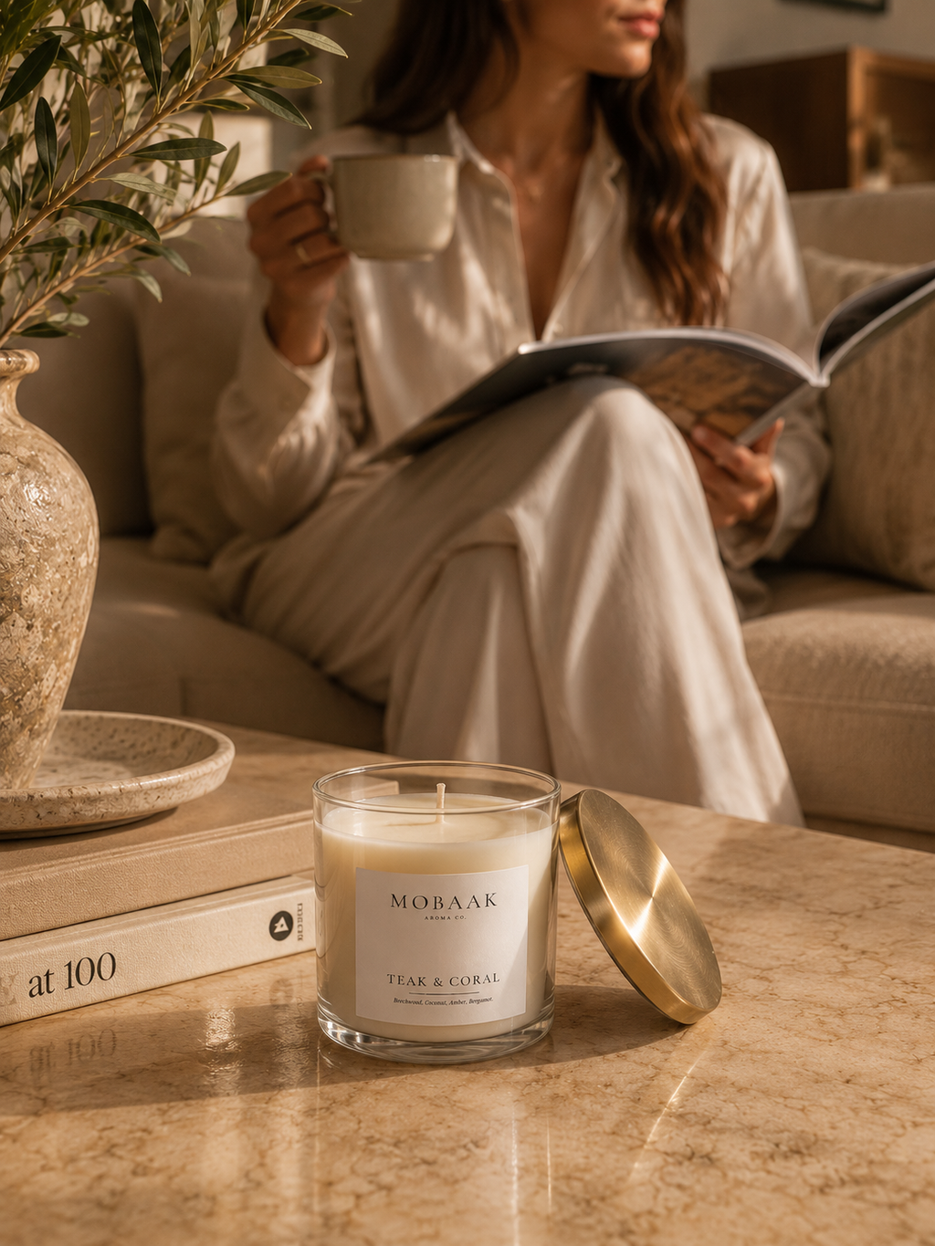 Teak & Coral Candle