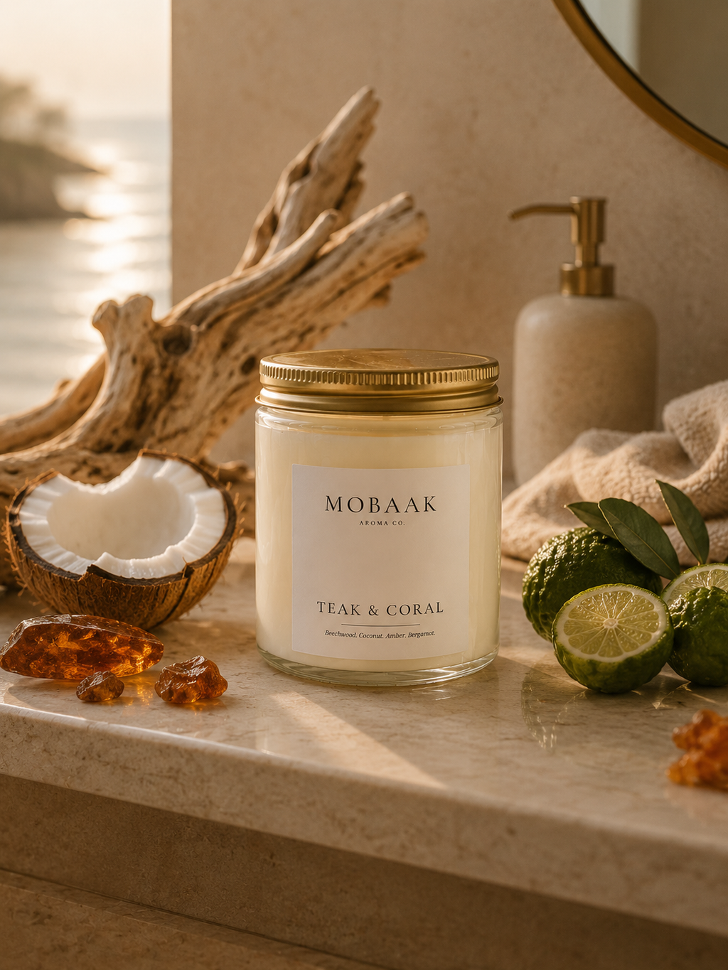 Teak & Coral Candle