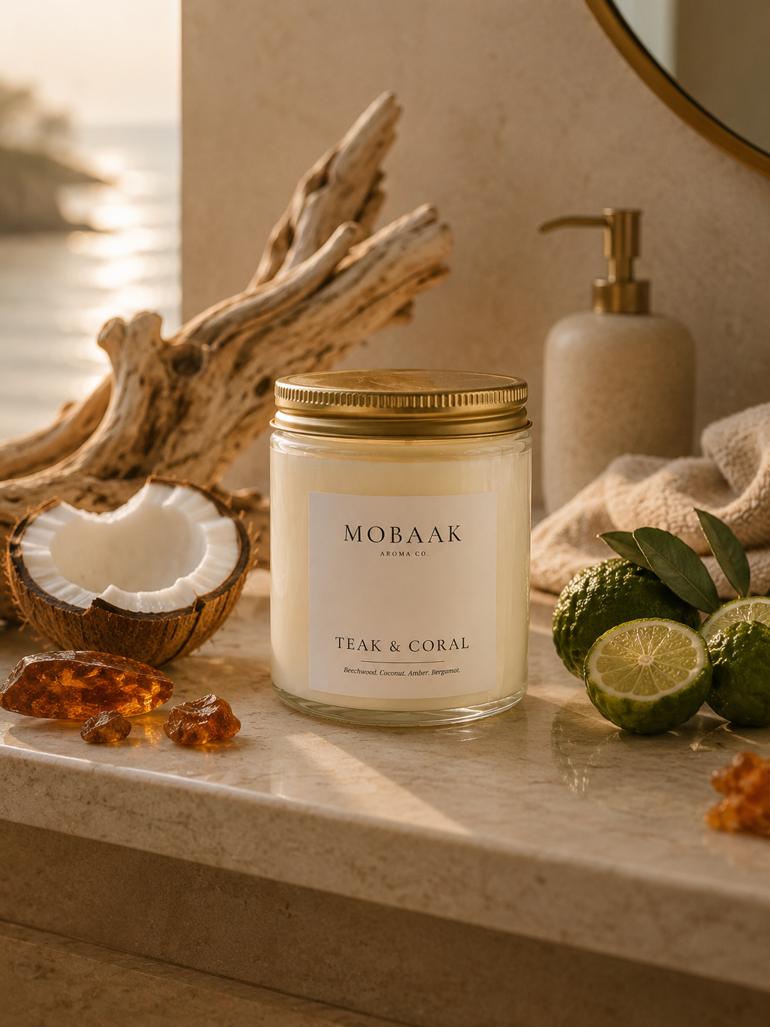 Teak & Coral Candle