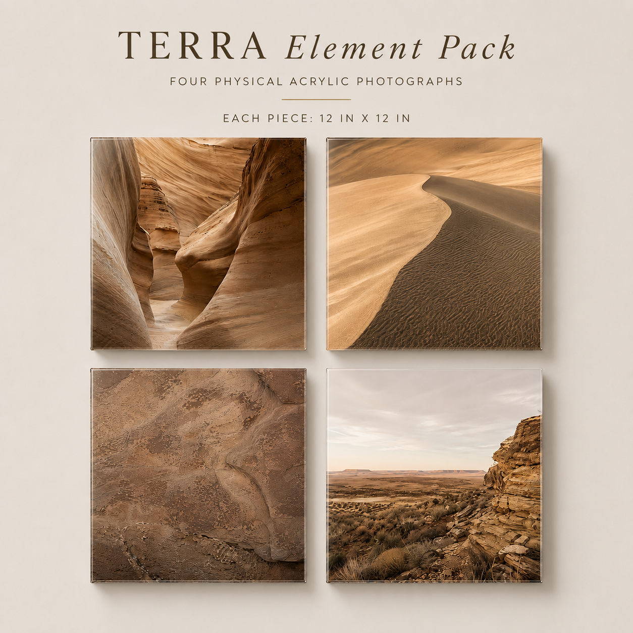 TERRA | 4-Piece Acrylic Warm Desert Wall Art Set