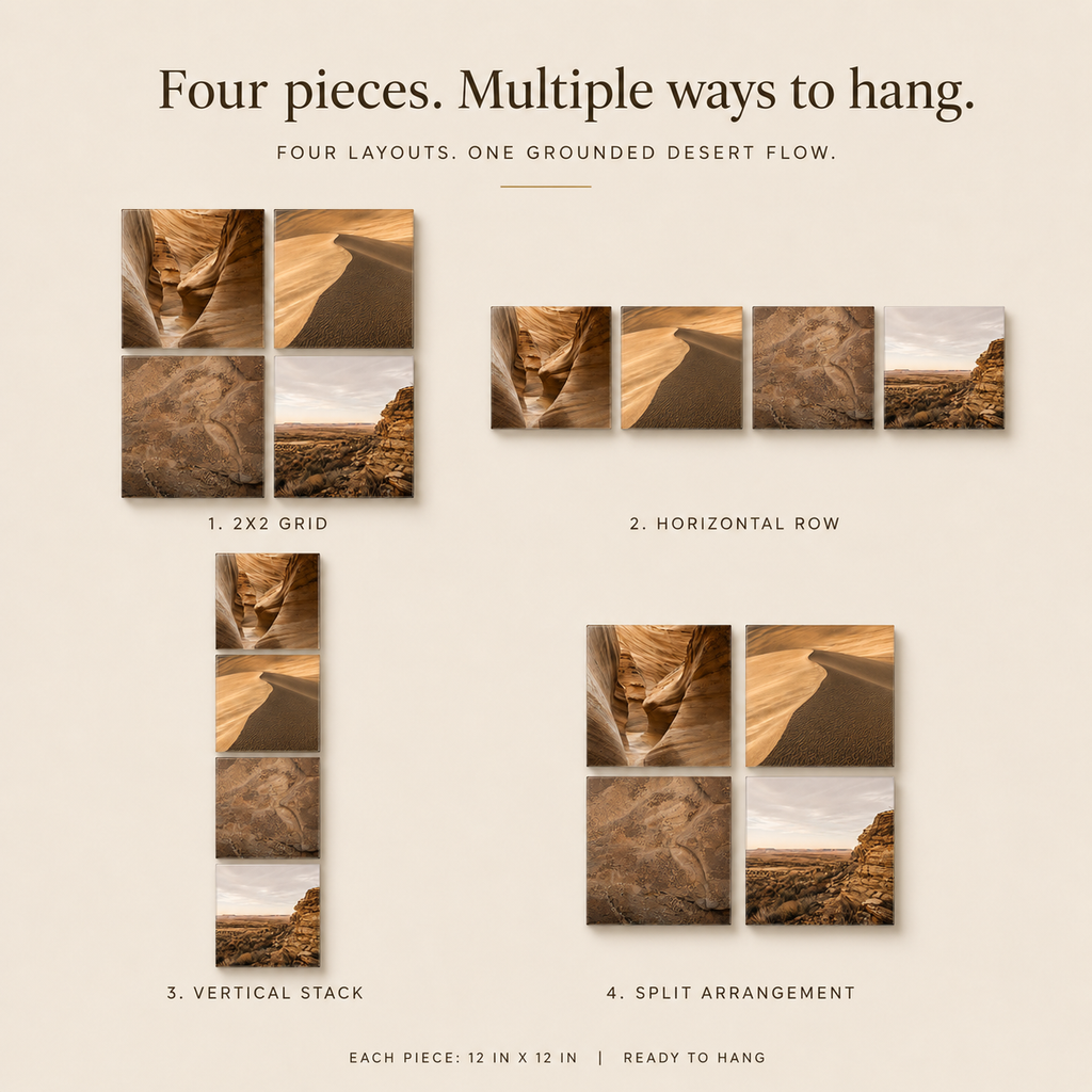 TERRA | 4-Piece Acrylic Warm Desert Wall Art Set