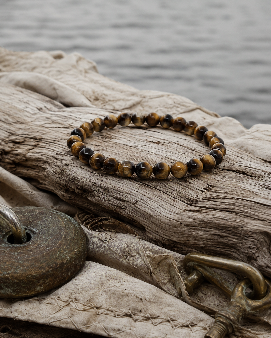 Tiger Eye Round Bead Bracelet - Grounded Confidence