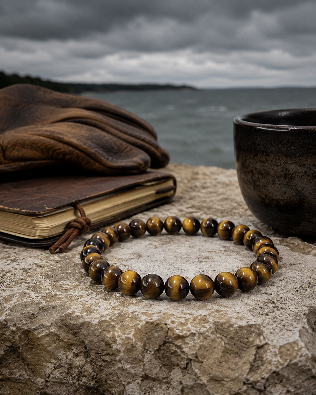 Tiger Eye Round Bead Bracelet - Grounded Confidence