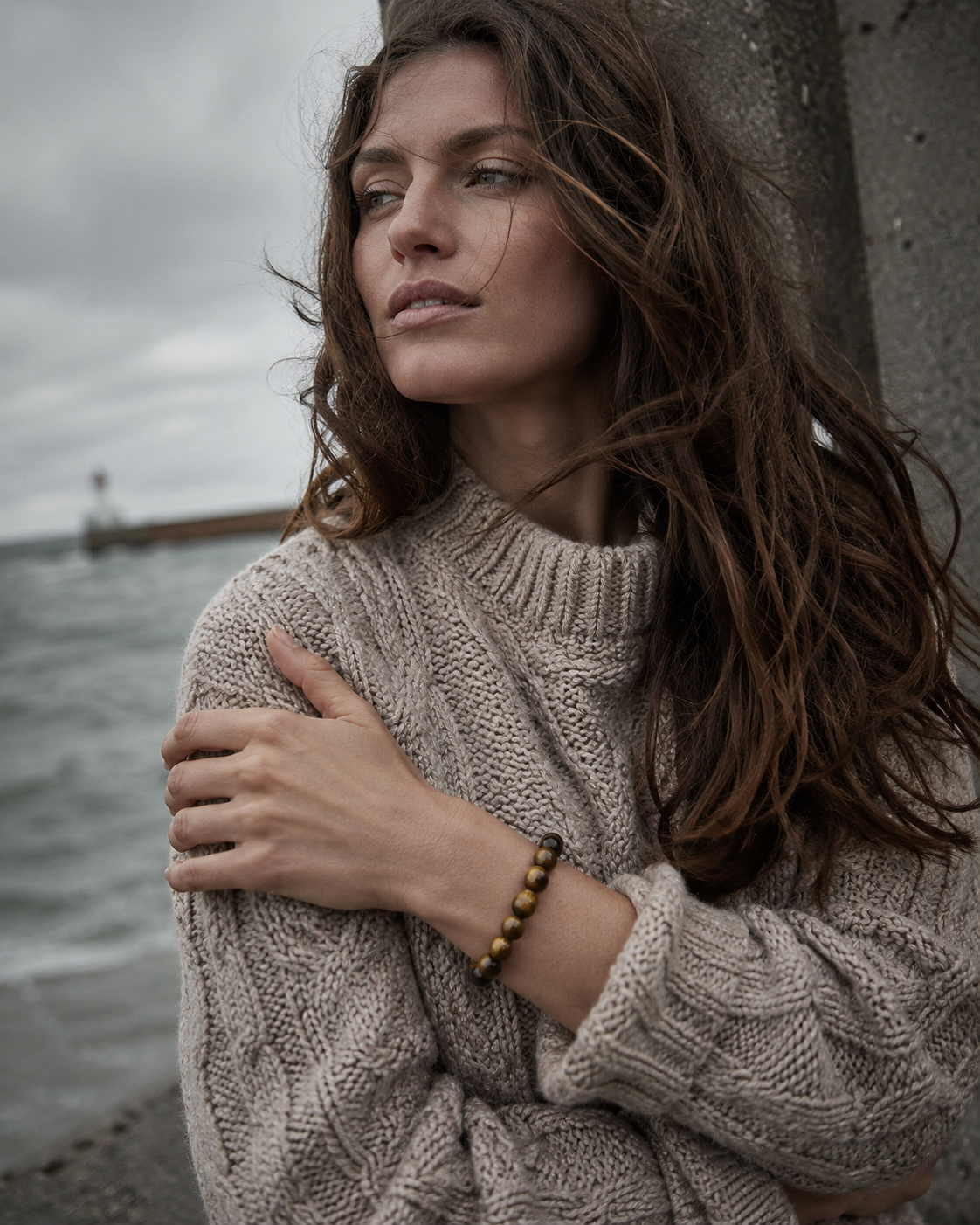 Tiger Eye Round Bead Bracelet - Grounded Confidence