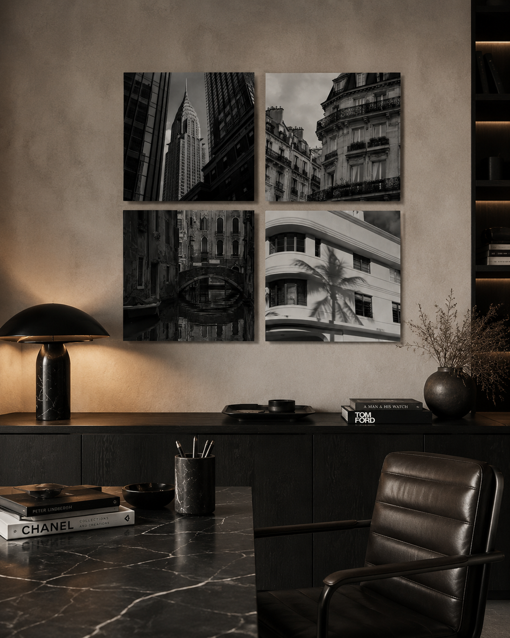 URBAN NOIR | Black & White City Element Pack