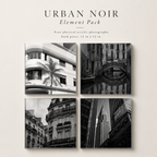 URBAN NOIR | 4-Piece Black & White City Acrylic Wall Art Set