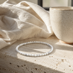 White Howlite Round Bead Bracelet - Anger Eater