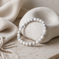 White Howlite Round Bead Bracelet - Anger Eater