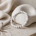 White Howlite Round Bead Bracelet - Anger Eater