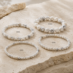 White Howlite Round Bead Bracelet - Anger Eater