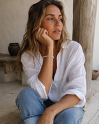 White Labradorite Round Bead Bracelet - Goddess Energy