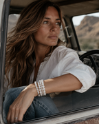 White Labradorite Round Bead Bracelet - Goddess Energy