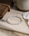 White Labradorite Round Bead Bracelet - Goddess Energy